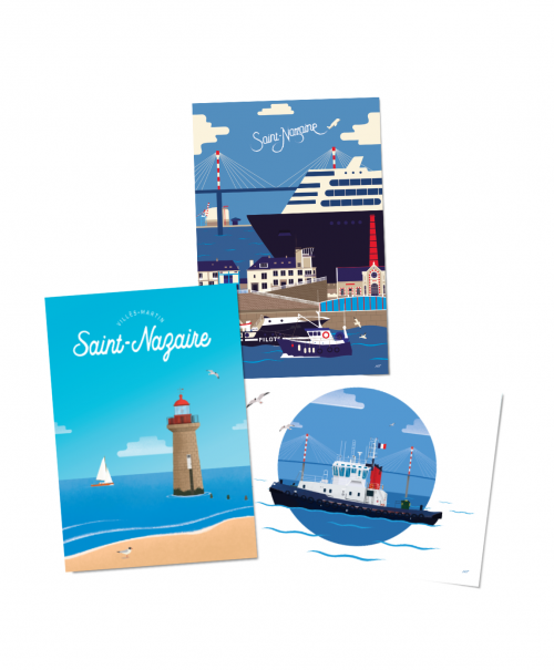 Lot de 3 cartes postales