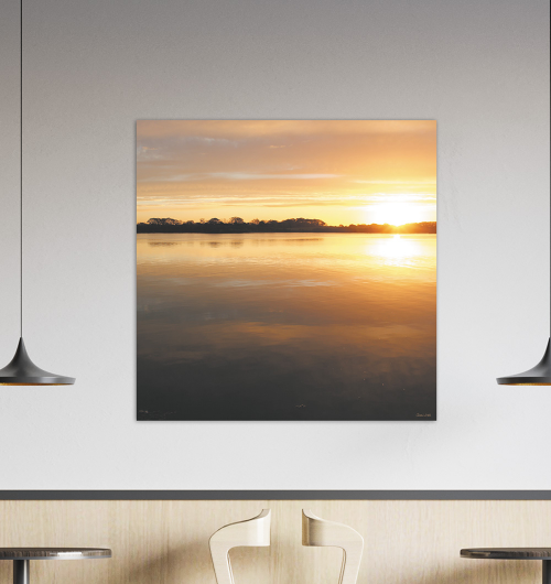 LUMINEUX  Photo sur toile, d'un lever de soleil à Vannes, Golfe du Morbihan