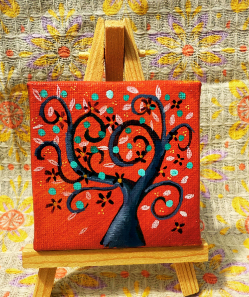 🌿 Mini-arbre de rêve – Toile unique