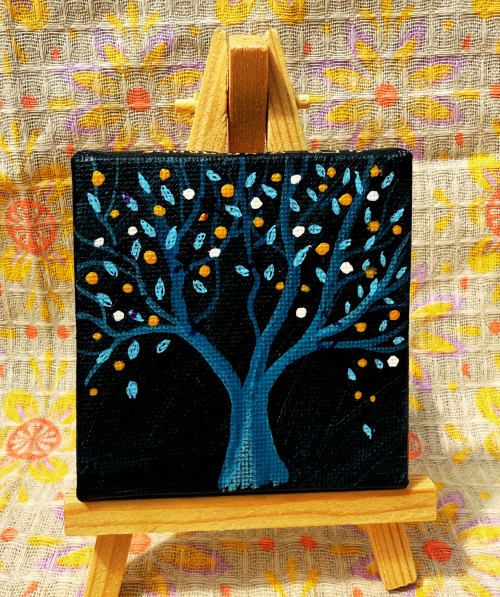 🌿 Mini-arbre de rêve – Toile unique