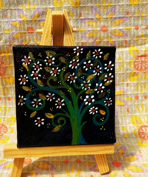 🌿 Mini-arbre de rêve – Toile unique