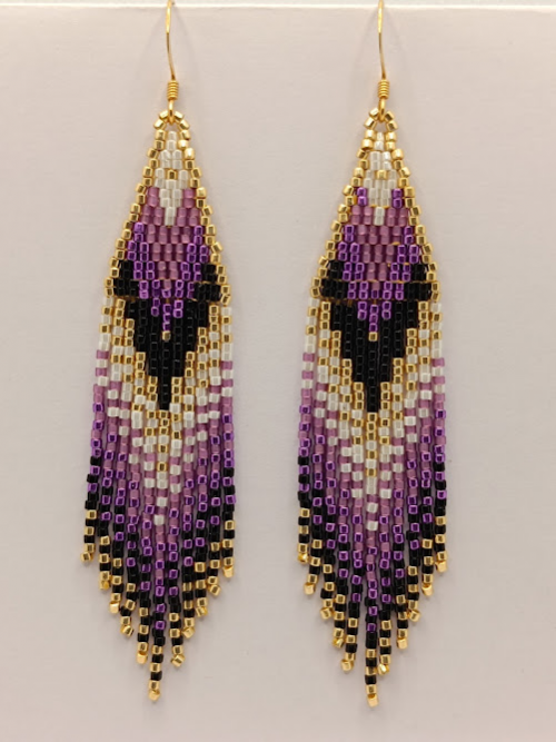 Boucles d'oreilles à franges violettes