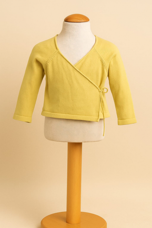 GILET CACHE COEUR JAUNE OBAIBI TAILLE 6 MOIS