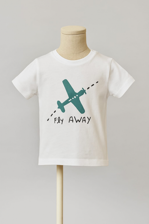 TEE SHIRT MANCHE COURTE BLANC MOTIF AVION VERT VERTBAUDET TAILLE 9 MOIS