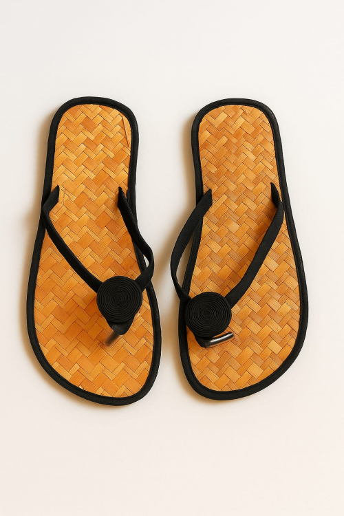 TONG EN BAMBOU NOIR POINTURE 39