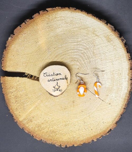 Boucles d'oreilles Gnomiz orange