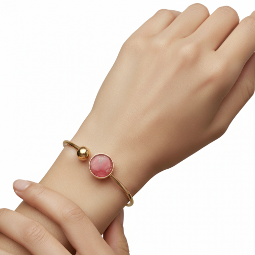 Bracelet jonc doré rond - Nata