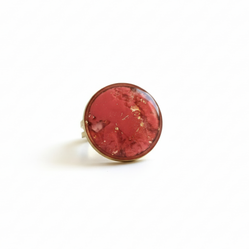 Bague dorée ronde ajustable - Nata