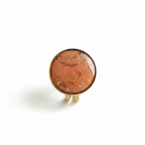 Bague dorée ronde ajustable - Stojanka