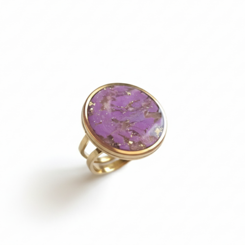 Bague dorée ronde ajustable - Anja