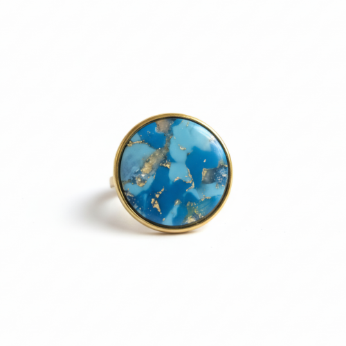 Bague dorée ronde ajustable - Franckat