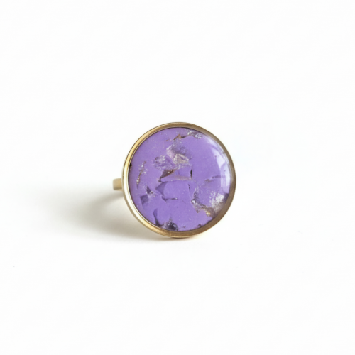 Bague dorée ronde ajustable - Nadja