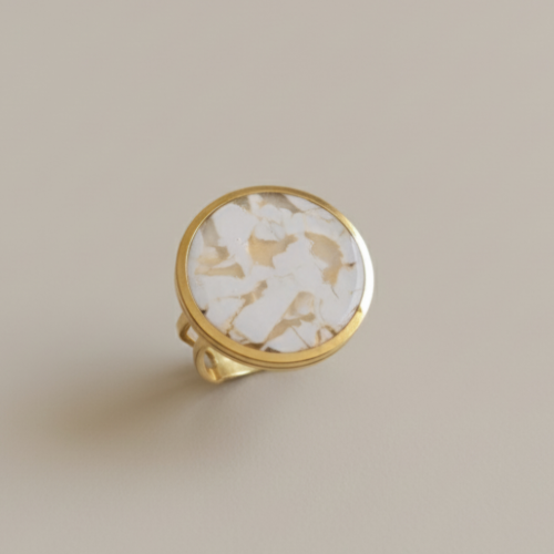 Bague dorée ronde ajustable - Mileva