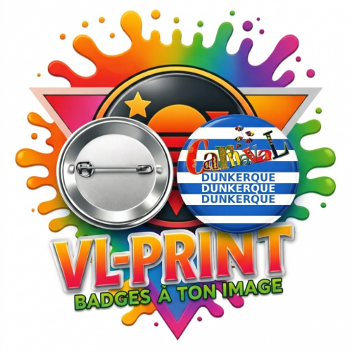 Badge  " Carnaval rayures "