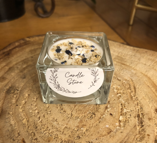 Bougie « cont transp » lavande