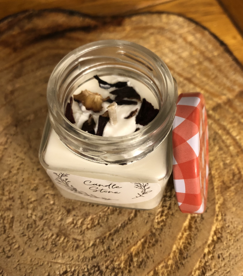 Bougie « pot confiture » balade sous la pluie