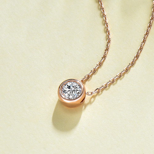 Collier Argent rose gold et oxyde de Zirconium