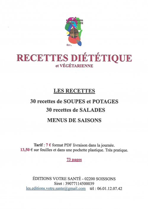 Recettes diététique et végétarienne - PDF -