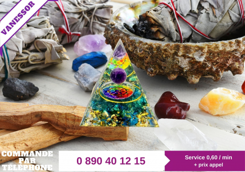 Pyramide de Protection en Orgon : Générateur d'Énergie avec Améthyste Naturelle et Quartz Reiki