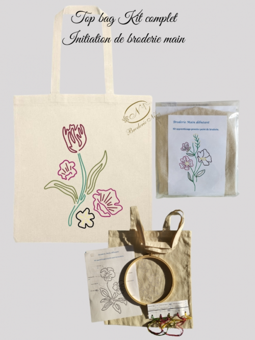 Top bag Kit complet Initiation de broderie main