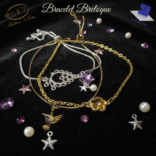 Bracelet Charme breloque – Acier Inoxydable & Artisanat