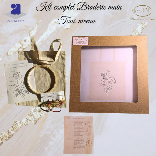 Top bag Kit complet Initiation de broderie main