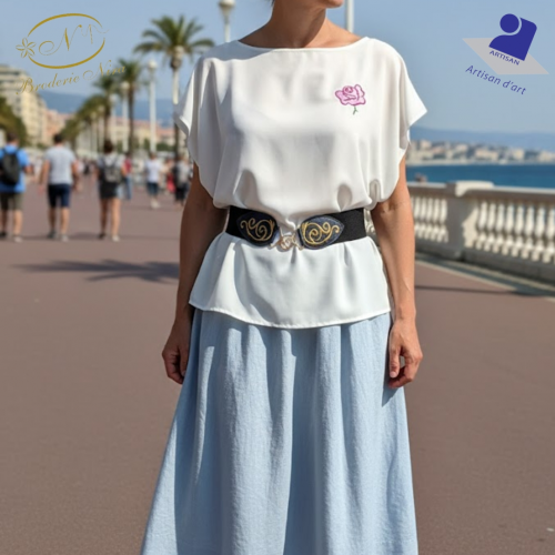 Ceinture brodé machine taille unique