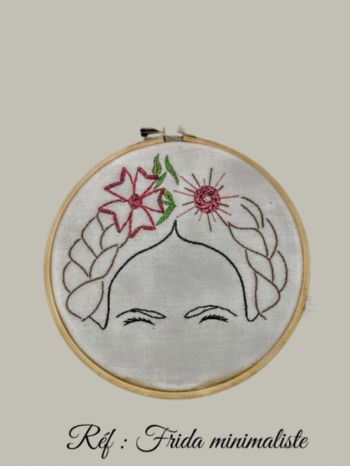 Tambour Frida minimaliste broderie d'art main