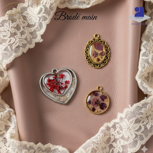 Médaillon fleur séchée 3