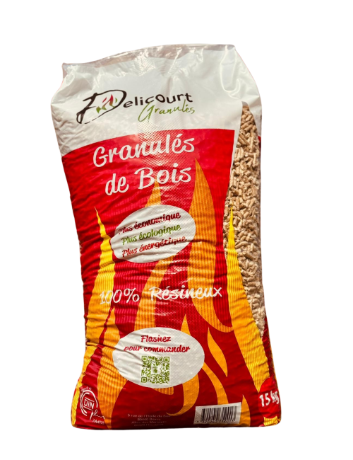 GRANULES DE BOIS DELICOURT- SAC DE 15 KG