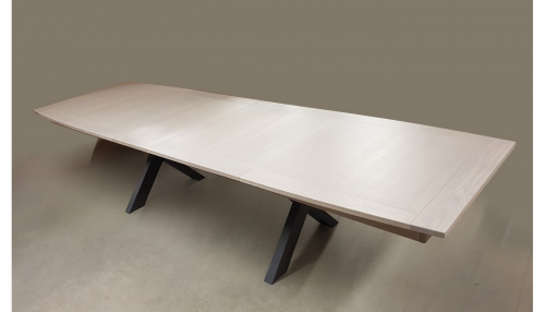 Table bois 4 allonges avec pieds métal en X