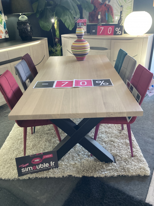 Table plateau placage chêne