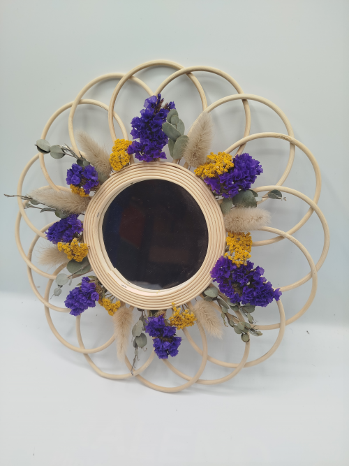 Miroir en rotin