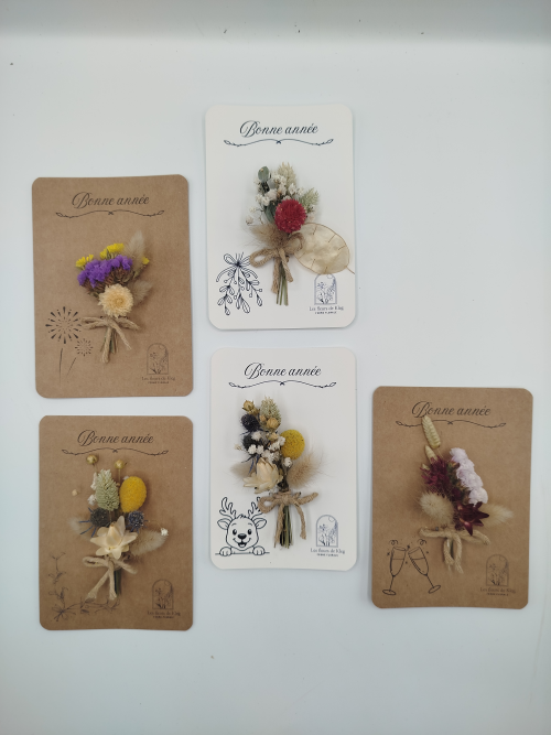 Carte fleurie "Bonne année"