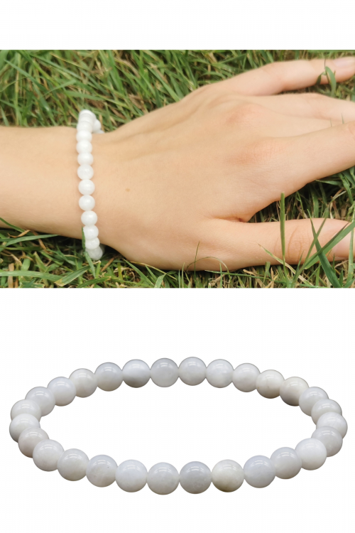 BRACELET PIERRE DE LUNE BLANCHE AA 6mm