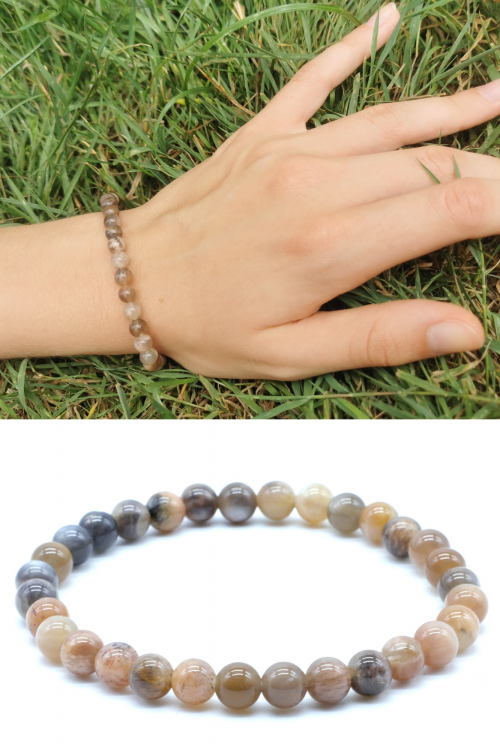 BRACELET PIERRE DE SOLEIL NOIRE AA 6mm