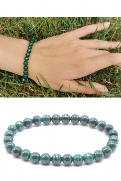 BRACELET DARK MALACHITE AA 6mm