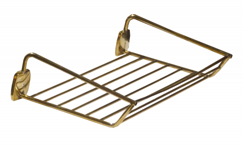 Grille porte-serviettes de salle de bain de paquebot en laiton massif. Vers 1950