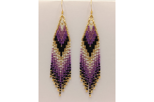 Boucles d'oreilles à franges violettes