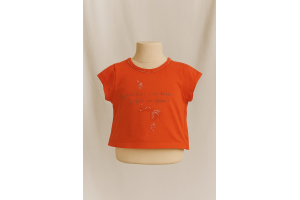 TEE SHIRT MANCHE COURTE ORANGE MOTIF MULTICOLORE CATIMINI TAILLE 6 MOIS