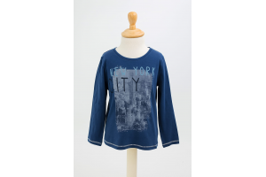 TEE SHIRT MANCHE LONGUE BLEU MARINE MOTIF MULTICOLORE NAME IT TAILLE 7 / 8 ANS