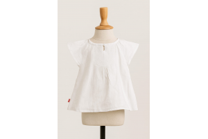 TUNIQUE MANCHE COURTE BLANC / CREME OBAIBI TAILLE 12 MOIS