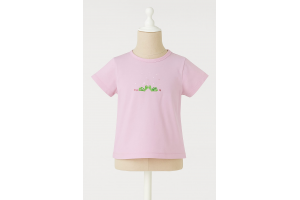 TEE SHIRT MANCHE COURTE ROSE MOTIF TORTUE IN EXTENSO TAILLE 18 MOIS