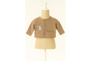 GILET MARRON MOTIF LAPIN VERTBAUDET TAILLE NAISSANCE