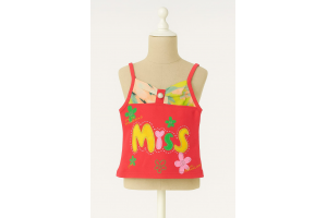 DEBARDEUR ROSE / CORAIL MOTIF MULTICOLORE MISS GIRL TAILLE 12 MOIS