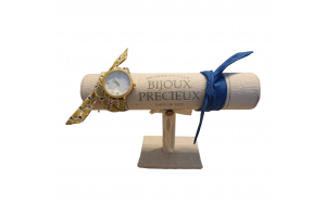 Montre coloris Or - Chiffres romains et ses deux bracelets en coton