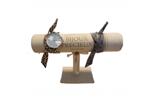 Montre coloris argent - strass et ses deux bracelets en coton