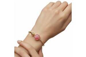 Bracelet jonc doré rond - Nata