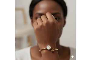 Bracelet jonc doré rond - Mileva