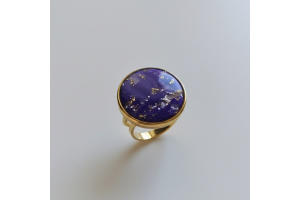 Bague dorée ronde ajustable - Tomoko